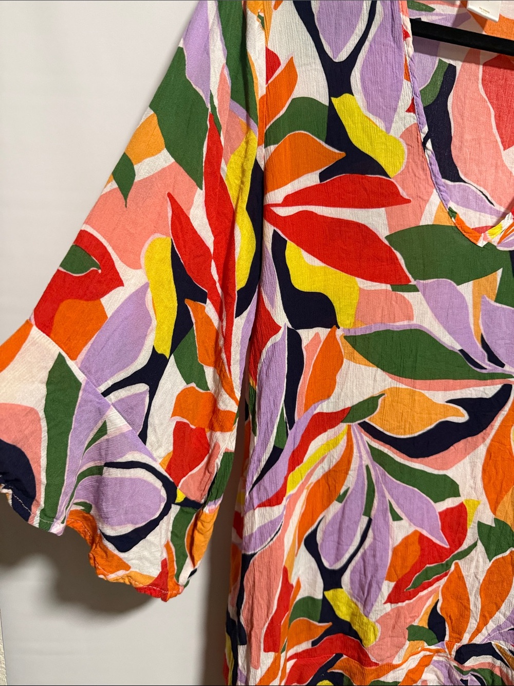 Anne Cole Womens Tropical Leaf Print V-Neck Swim Cover-Up Dress Multicolor XS/S - Picture 7 of 12